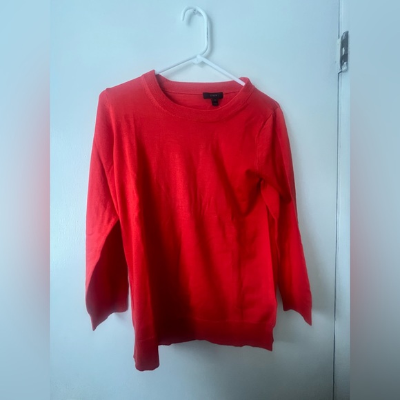 J. Crew Women’s Medium Crew Neck Half Sleeve 100% Merino Wool Pullover Sweater - Picture 7 of 7